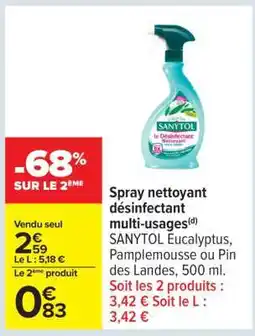 Carrefour Spray nettoyant désinfectant multi-usages offre