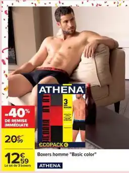 Carrefour Boxers homme Basic color offre