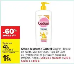 Carrefour Crème de douche CADUM Surgras offre
