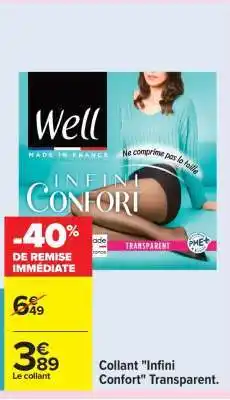 Carrefour Collant Infini Confort Transparent offre