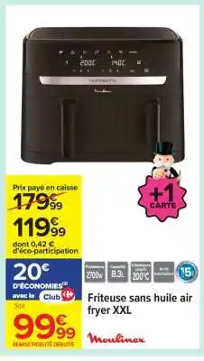 Carrefour Friteuse sans huile air fryer XXL offre