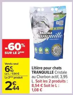 Carrefour Litière pour chats TRANQUILLE Cristale offre