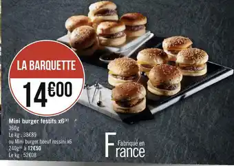 Géant Casino Mini burger festifs x6 offre