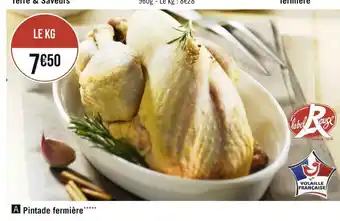 Géant Casino Label rouge pintade fermière offre