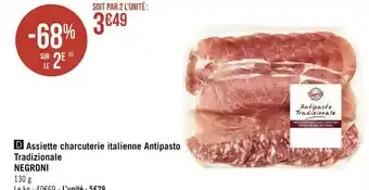 Negroni assiette charcuterie italienne antipasto tradizionale