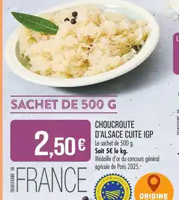 Match Choucroute d'Alsace cuite IGP offre
