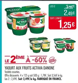 Match DANONE Yaourt aux fruits Activia offre