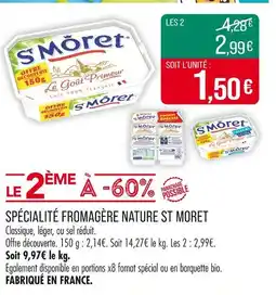 Match ST MORET Spécialité fromagère nature offre