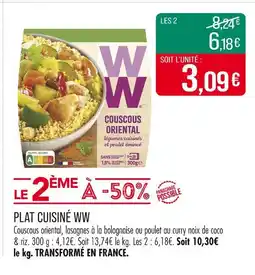 Match WW Plat cuisiné offre