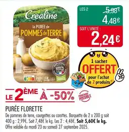 Match FLORETTE Purée offre
