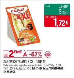 Match DAUNAT Sandwich triangle XXL offre