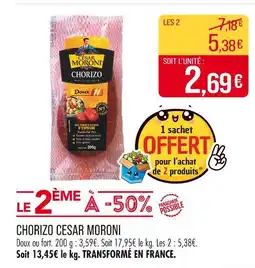 Match CESAR MORONI Chorizo offre