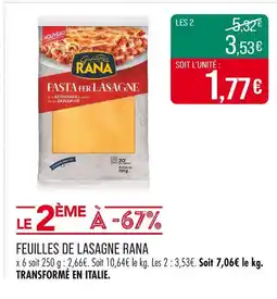 Match Rana Feuilles de lasagne offre