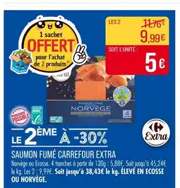Match CARREFOUR EXTRA Saumon fumé offre