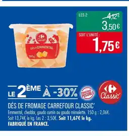 Match CARREFOUR CLASSIC’ Dés de fromage offre
