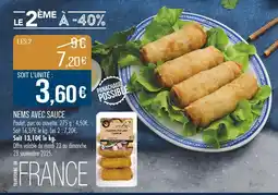 Match Nems avec sauce offre