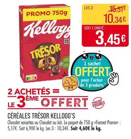 Match KELLOGG’S Céréales trésor offre