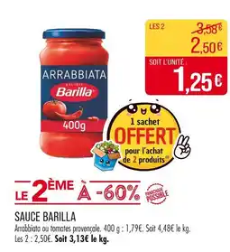 Match BARILLA Sauce offre