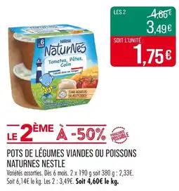 Match NESTLE Pots de légumes viandes ou poissons naturnes offre