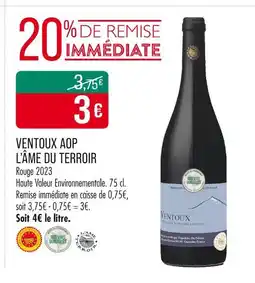 Match L’ÂME DU TERROIR VENTOUX AOP offre