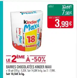 Match KINDER MAXI Barres chocolatées offre