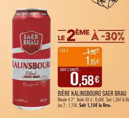 Match SAER BRAU Bière kalinsbourg offre