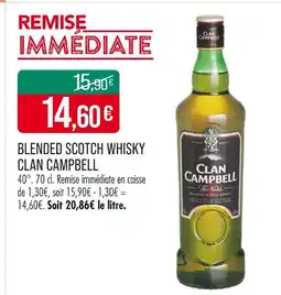 Match CLAN CAMPBELL Blended scotch whisky offre