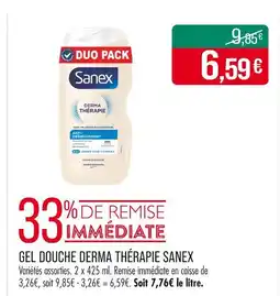 Match SANEX Gel douche Derma Thérapie offre