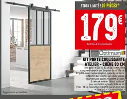 Batkor OPTIMUM KIT PORTE COULISSANTE ATELIER - CHÊNE 83 CM offre