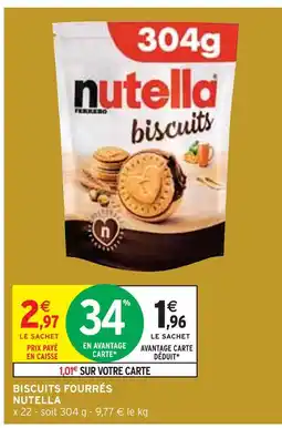 Intermarché NUTELLA Biscuits fourrés offre