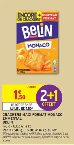 Intermarché BELIN Crackers Monaco Emmental offre