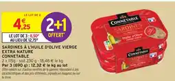 Intermarché CONNETABLE Sardines à l'huile d'olive vierge extra nature offre