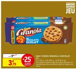 Intermarché LU Maxi cookie Granola chocolat offre