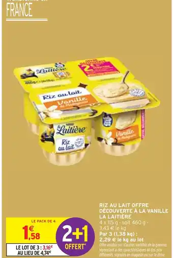 Intermarché LA LAITIÈRE Riz au lait vanille offre