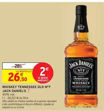 Intermarché JACK DANIEL'S Whiskey Tennessee Old N°7 offre