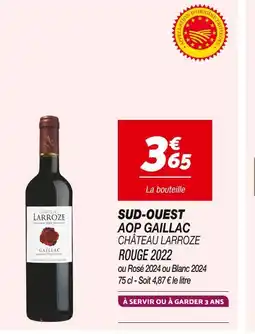 Netto Château Larroze Sud-Ouest AOP Gaillac Rouge 2022 offre