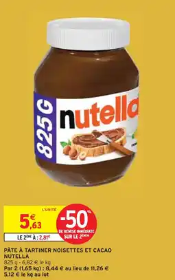 Intermarché NUTELLA Pâte à tartiner noisettes et cacao offre