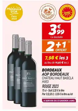 Netto CHÂTEAU HAUT BASCLA Bordeaux aop bordeaux offre