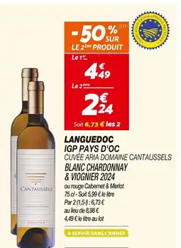 Netto CUVÉE ARIA DOMAINE CANTAUSSELS Languedoc offre