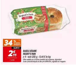 Netto REGENT'S PARK Bagels sésame offre