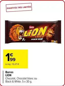 Carrefour Drive Nestlé - barres lion offre