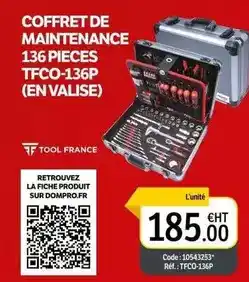 DomPro Coffret de maintenance 136 pieces tfco-136p offre