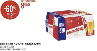 Géant Casino Kronenbourg bière blonde 4.2% vol. offre