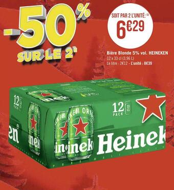 Géant Casino Heineken bière blonde 5% vol. offre