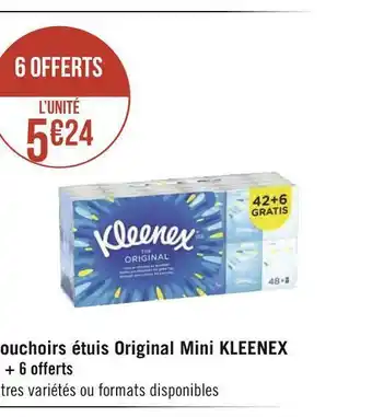 Géant Casino Kleenex mouchoirs étuis original mini offre