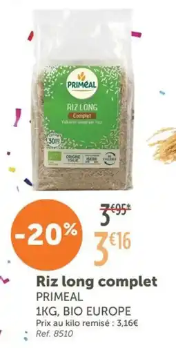 L'Eau Vive PRIMEAL Riz long complet offre