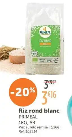 L'Eau Vive PRIMEAL Riz rond blanc offre