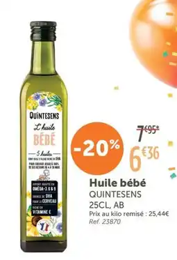 L'Eau Vive QUINTESENS Huile bébé offre