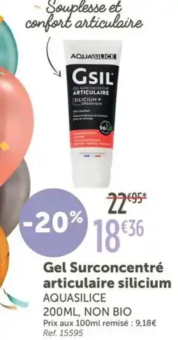 L'Eau Vive AQUASILICE Gel Surconcentré articulaire silicium offre