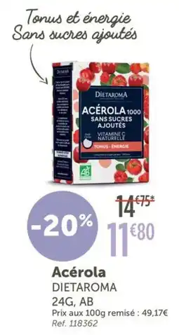 L'Eau Vive DIETAROMA Acérola offre